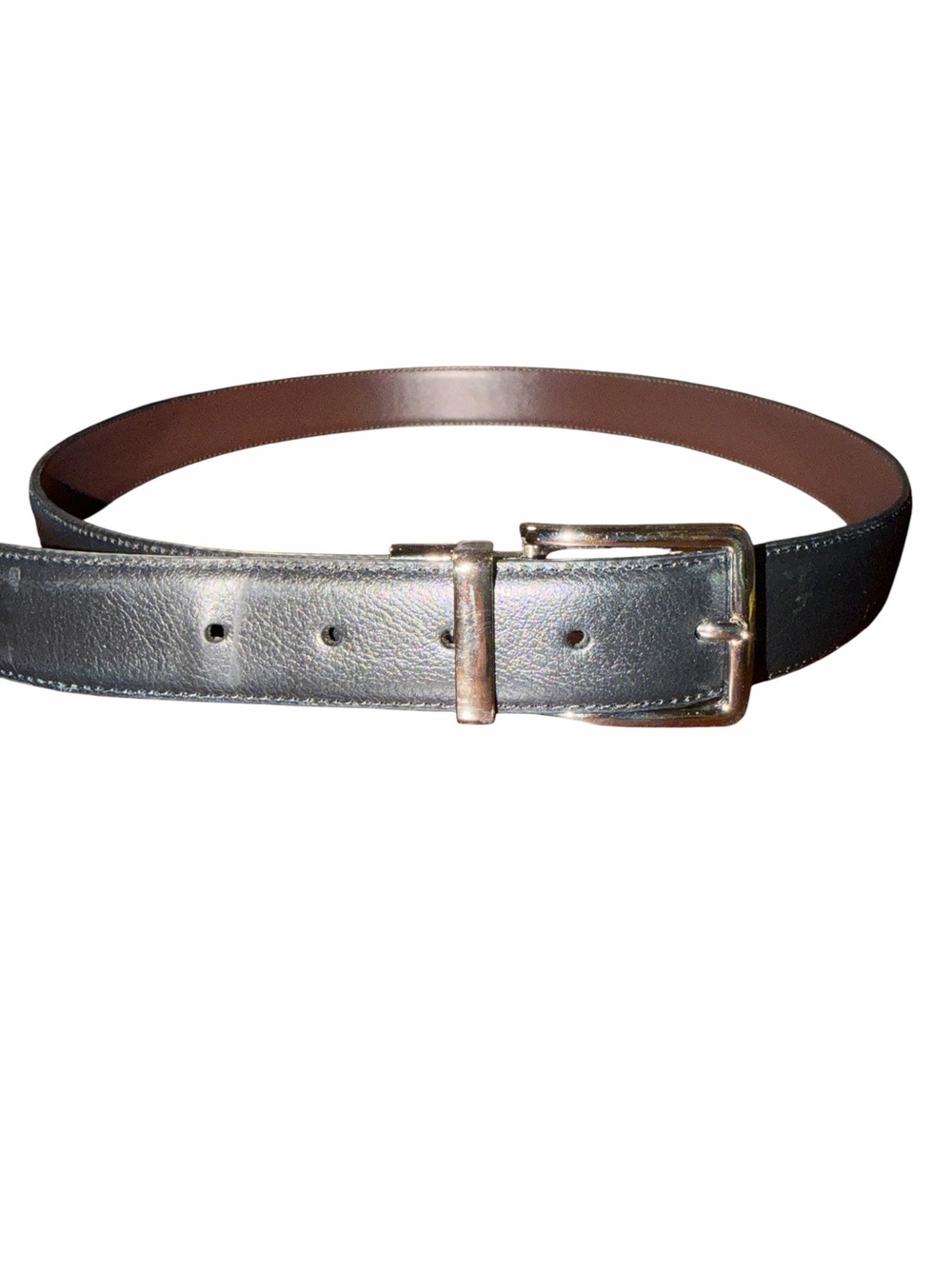 Cole Haan Men's Classic Reversible Brown/Black Leather Belt 36 waist - Picture 5 of 5